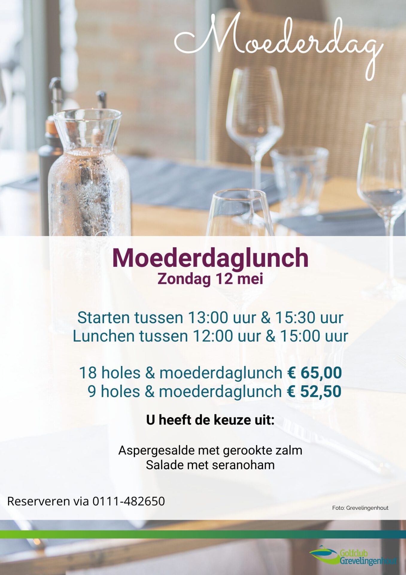 Moederdag Special Brasserie Golfclub Grevelingenhout